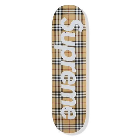 supreme burberry items|supreme Burberry skateboard.